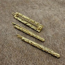Mare Accessories Kabartma Desenli Dikdörtgen Gold Toka