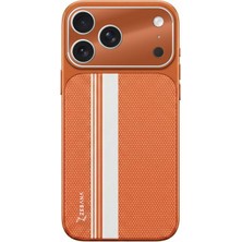 Apple iPhone 17 Pro Max Uyumlu Kılıf Zebana Rivon Kılıf (M-Safe Şarj Özellikli) Turuncu