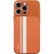 Apple iPhone 15 Pro Max Uyumlu Kılıf Zebana Rivon Kılıf (M-Safe Şarj Özellikli) Turuncu