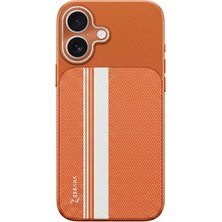 Apple iPhone 16 Uyumlu Kılıf Zebana Rivon Kılıf (M-Safe Şarj Özellikli) Turuncu