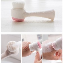 Brentino Makyaj Yüz Temizleme Fırçası Çift Taraflı Silikon Peeling ve Masaj Fırçası Cilt Temizleyici Aparatı