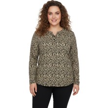 Linsolita Kadın V Yaka Baskılı 2 Düğmeli Bluz BGL-ST05098