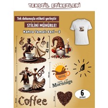 Agg Reklam Ütü ile Yapışan Kıyafet Etiketi Kahve Temalı Seri-2  6lı Set