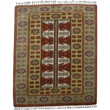 Kilim Antik 7m2 El Dokuma Çiçekli Bozalan Milas Yün Halı 0638 - Yeni - Çok Renkli