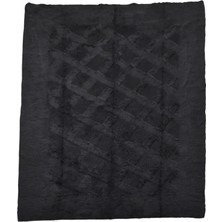 Kilim Antik El Dokuma Dikişsiz Çift Kişilik Tiftik Yün Siirt Battaniyesi Kilim 0741 - Yeni - Siyah