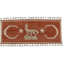 Kilim Antik El Dokuma Bozkurt Temalı Pınarbaşı Kayseri Yün Kilim 0833 - Yeni - Çok Renkli