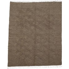 Kilim Antik El Dokuma Dikişsiz Çift Kişilik Tiftik Yün Siirt Battaniyesi Kilim 0737 - Yeni - Sütlü Kahve