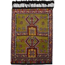 Kilim Antik El Dokuması Geometrik Karapınar Yörük Yün Cecim Kilim 0767 - Yeni - Çok Renkli