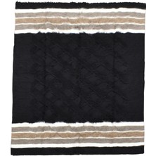 Kilim Antik El Dokuma Çift Kişilik Tiftik Yün Siirt Battaniyesi Kilim 0728 - Yeni - Siyah