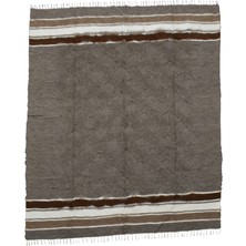 Kilim Antik El Dokuma Çift Kişilik Tiftik Yün Siirt Battaniyesi Kilim 0736 - Yeni - Gri