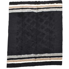 Kilim Antik El Dokuma Çift Kişilik Tiftik Yün Siirt Battaniyesi Kilim 0738 - Yeni - Siyah