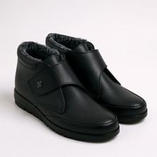 Ravzaderi Baskılı Hakiki Deri Kaymaz Taban Kürklü Ortopedik Bot