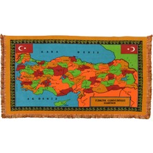 Kilim Antik Baskı Atlas Türkiye Haritası Duvar Halısı 0818 - Antika - Çok Renkli