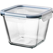 Kapaklı Cam Saklama Kabı, Cam-Plastik, 1,2 Lt, Kare
