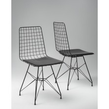 Eşyala. Çelik Tel Sandalye Minderli Ikili Set (44X42X85 Cm)