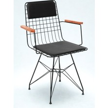 Eşyala. Çelik Tel Kollu Sırt Minderli Konfor Sandalye (45X56X82 Cm)