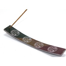 Olinea Obsidian Taşı Hayat Ağacı Tasarımlı Kayık Tütsülük