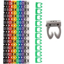 Olinea 0-9 Dijital Kodlu Renkli Kablo Işaretleyici 2,5mm (100LÜ Paket)