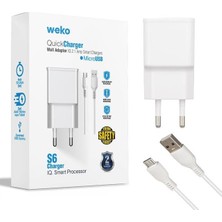Olinea Weko WK-21434 2.1 Amper Telefon Şarj Adaptörü + Micro USB Kablo
