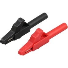 Olinea IC-243B 4mm Banan Jak Girişli Krokodil Catıı (2li Takım Siyah-Kırmızı)