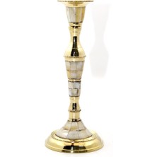 Olinea Tekli Pirinç Sedefli Şamdan Model 1