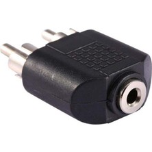3.5 mm Stereo Dişi  / 2 Rca Erkek Çevirici Jack