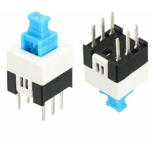 Tactile Push Button On - Off Anahtarlı Switch 7x7 mm 6 Bacaklı Kilitli