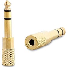 Olinea 6.3 mm Stereo Erkek-3.5 mm Stereo Dişi Sarı Metal Gold Jack Fiş Çevirici