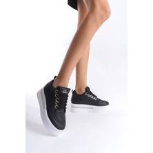 Mevese Ecila Siyah Kadın Gizli Topuklu Sneaker