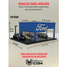 3dpazarıcom 3D Baskı 1/64 Ölçekli Ford Showroom Tasarımlı Diorama Araç Sergileme Garajı