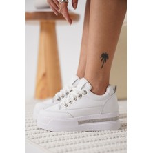 Mevese Ecila Beyaz Kadın Gizli Topuklu Sneaker