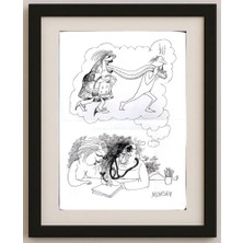 Karikatural Mohsen Divandari 29X21 cm Karikatür Tablo
