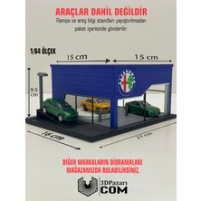 3dpazarıcom 3D Baskı 1/64 Ölçekli Alfa Romeo Showroom Tasarımlı Diorama Araç Sergileme Garajı
