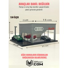 3dpazarıcom 3D Baskı 1/64 Ölçekli Audi Showroom Tasarımlı Diorama Araç Sergileme Garajı