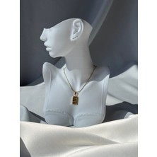 NB Steelora Minimal Külçe Tasarım Çelik Kolye