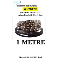 Ankara Teknik WS2812B IP65 Silikonlu Piksel Şerit LED 5 Volt /60 LED-60PIKSEL
