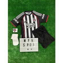 4'lü Set B'eşiktâş' 2025/2026 Yeni Sezon /ork.u.n/ Siyah Beyaz Çocuk Forma Şort Çorap Bileklik