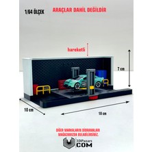 3dpazarıcom 3D Baskı 1/64 Ölçekli Tamirhane Bina Tasarımlı Diorama Araç Sergileme Garajı