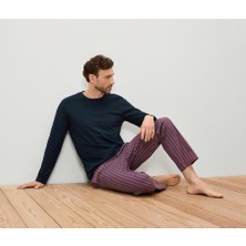 Tchibo Erkek Pijama Takımı, Dokuma/örme, Lacivert/mürdüm