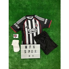 4'lü Set B'eşiktâş' 2025/2026 Yeni Sezon /ce.r.n.y. Siyah Beyaz Çocuk Forma Şort Çorap Bileklik