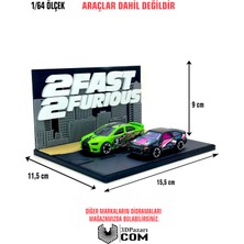 3dpazarıcom 3D Baskı 1/64 Ölçekli Hızlı ve Öfkeli Tasarımlı Mini Diorama Araç Sergileme Garajı