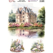 E Hobici Pirinç Dekopaj Kağıdı 30X42CM PT-2096 Şato Saray Manzara