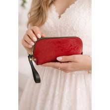 Cihania Store Kırmızı Desenli Küçük Boy El Çantası - Cüzdan 18CM