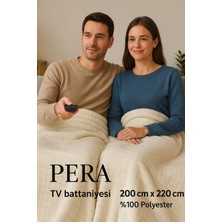 Zeyno Home Tekstil Pera Süper Soft Tv Battaniyesi Çift Kişilik 200X220 cm %100 Polyester Krem Renk