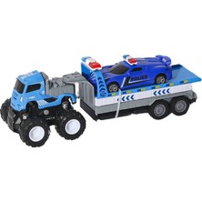 urfakent bilişim ve medya danışmanlık KLX600-361 Sürtmeli Die Cast 4x4 Polis Arabası Taşıyıcılı -Vardem