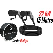 Bemis Elektrikli Araç Şarj Kablosu 15 Metre - 22 kW- Çanta Hediye