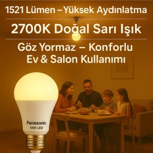 Panasonic 14W Tasarruflu LED Ampul 1521 Lümen Sarı Işık Göz Yormaz