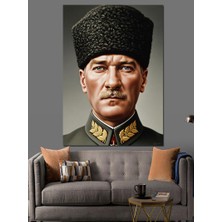 Artmeg Mustafa Kemal Atatürk Portresi Dekoratif Kanvas - Mdf Ahşap Tablo