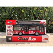 Scntoys Sesli Işıklı Oyuncak Otobüs Şehir Yolcu Otobüsü Şehir Otobüsü City Bus Üstü Koltuklu Turist Otobüsü