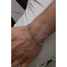 Ayno Erkek Gümüş Renk Zincir Model Çelik Bileklik